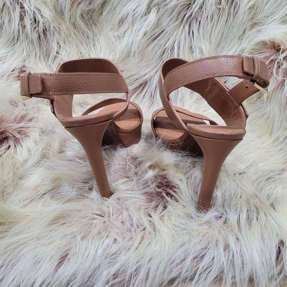 Louis Vuitton Grained Calfskin Horizon Platform Sandals 40 Cognac - Picture 4 of 4